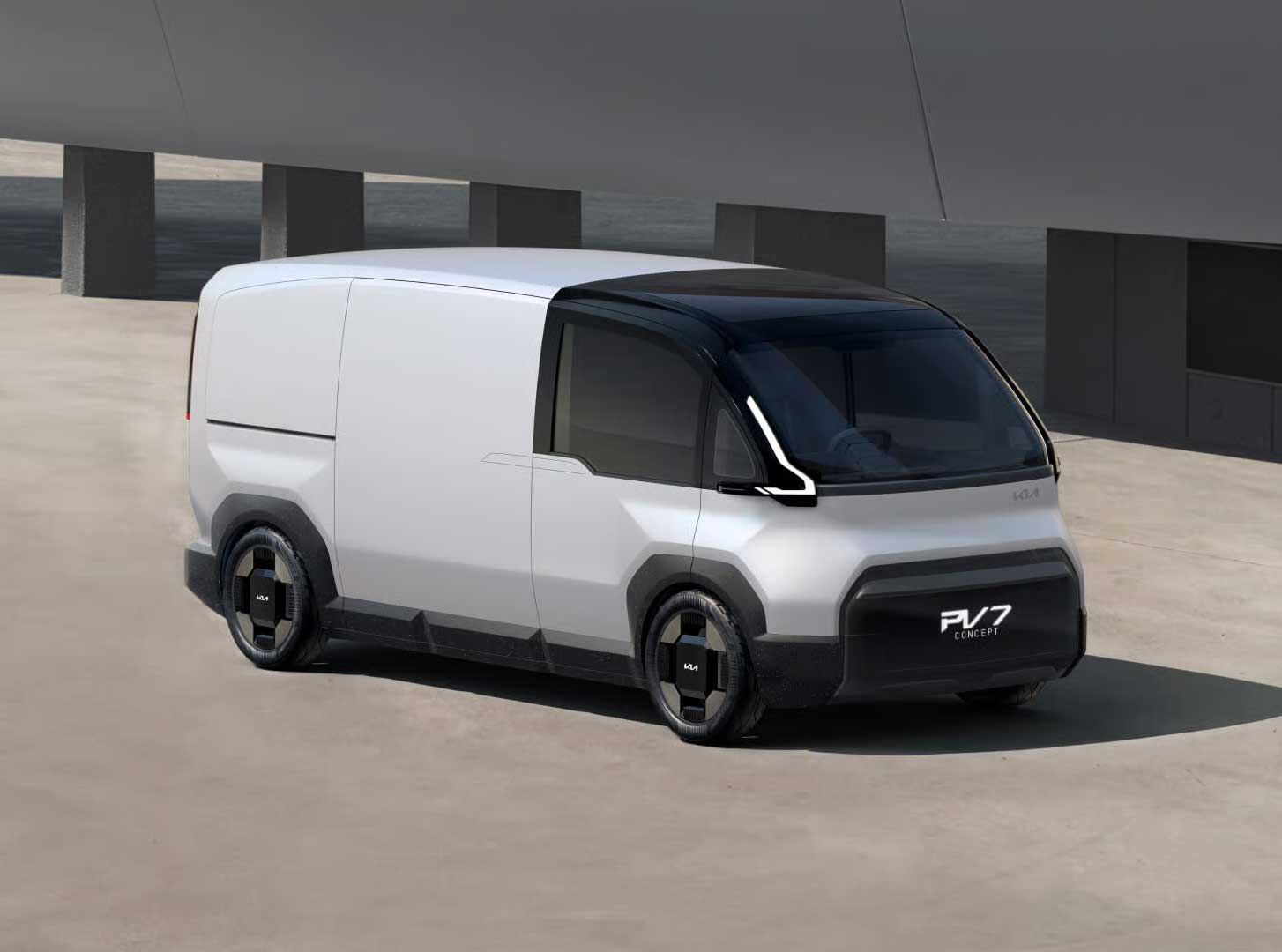 Front view of Kia Concept PV7 concept electric van