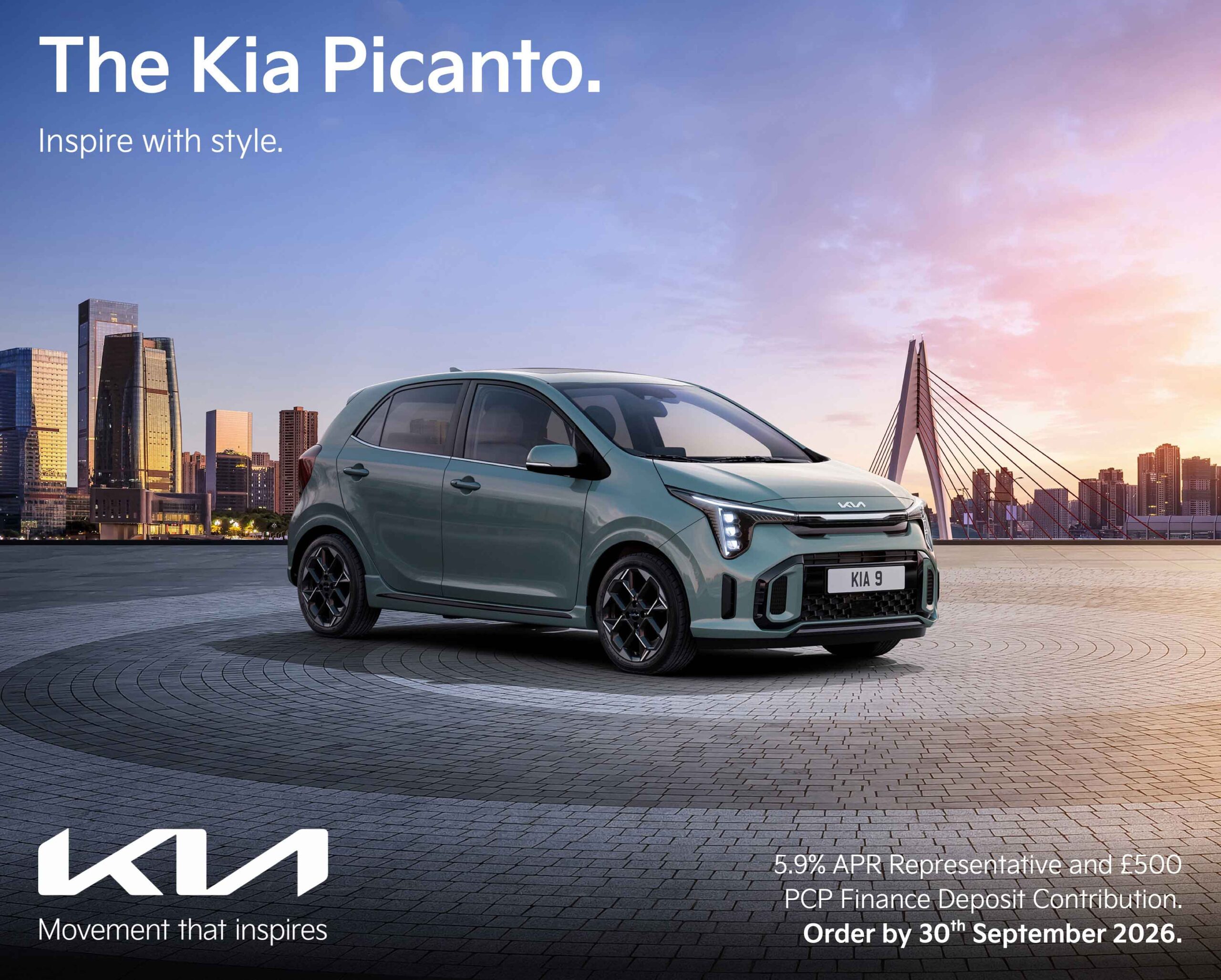 Kia picanto personal contract plan headline offer banner with a call to action to see more offers.