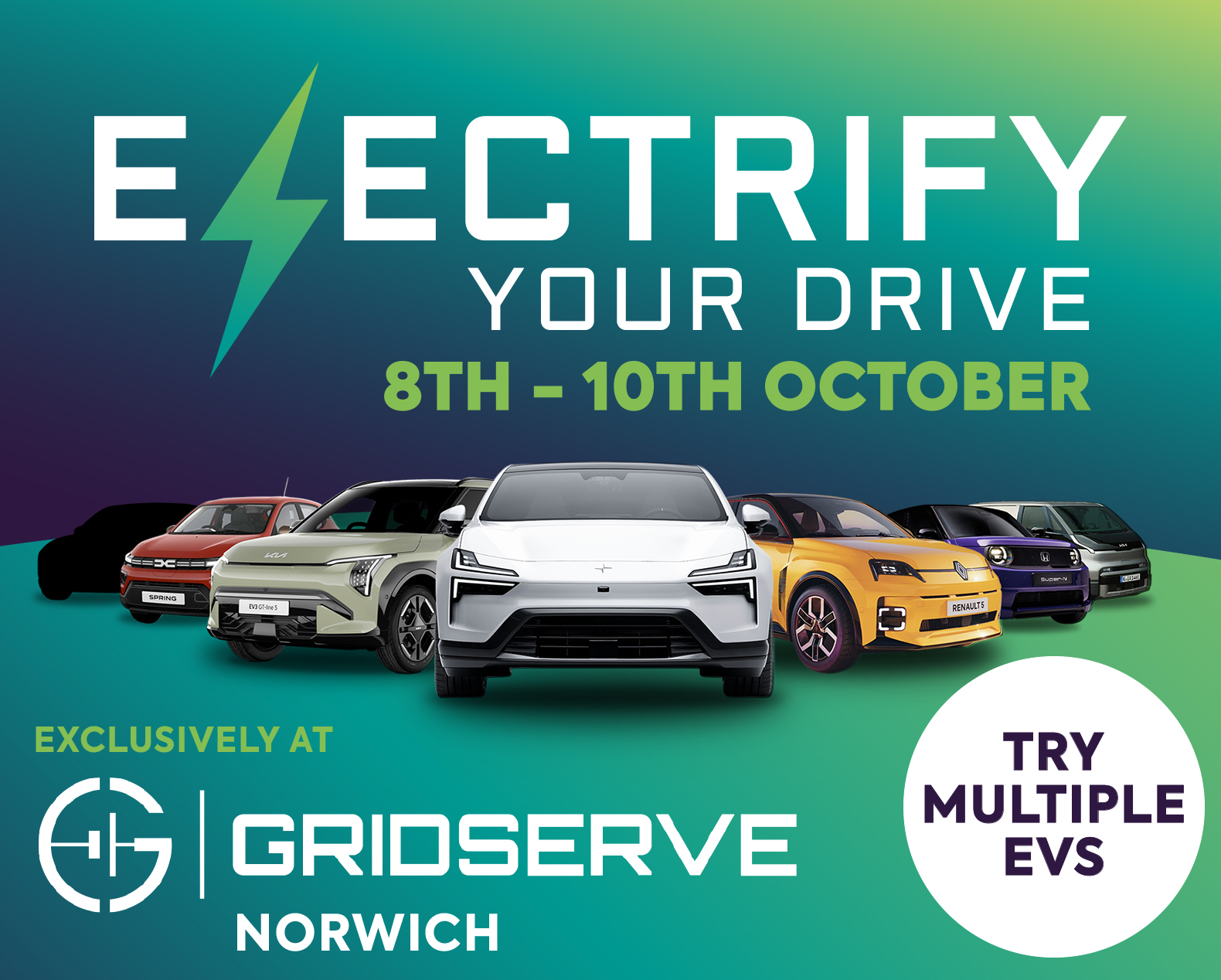 Holden Group Electrify your drive event at Gridserve Norwich on 8th - 10th October 2026.